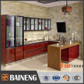 Fashionable high gloss wood veneer kitchen cabinet simple designs